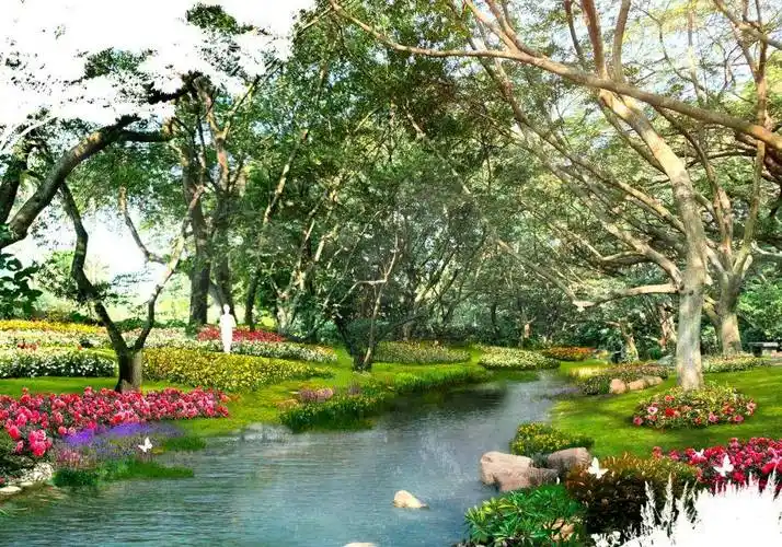 生态驳岸设计效果图△ 改造后生态驳岸拆除围栏隔断,建设环湖跑道