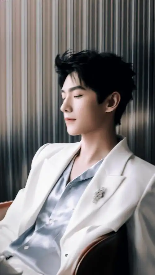 杨洋丝绸衬衫白西装##杨洋一身白西装出席成都活动