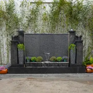 水幕墙流水屏风流水墙大型欧式庭院影壁墙隔断流水石喷泉水景摆件