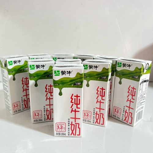12月产 散装蒙牛纯牛奶200ml*10盒散装无原箱介意勿拍牛奶盒装