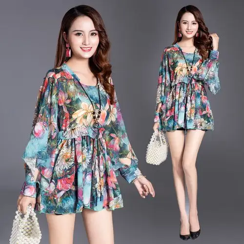 夏装新品洋气超仙气重工宽松雪纺长袖超薄女防晒收腰显瘦连衣裙子