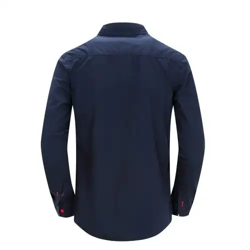 跨境专供外贸大码男装休闲长袖翻领衬衫纯棉衬衣速卖通亚马逊097