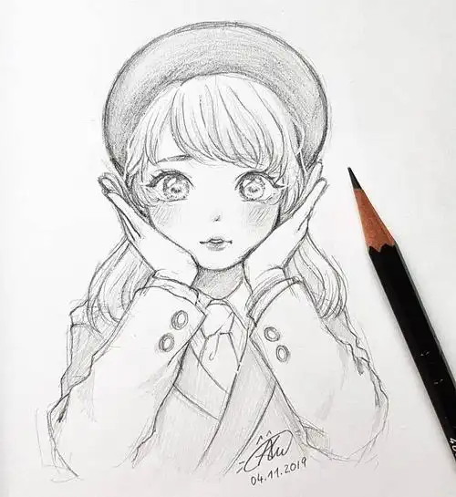 线稿☆女生☆治愈☆简单☆小女孩☆彩色☆绘画☆多人☆可爱☆动漫