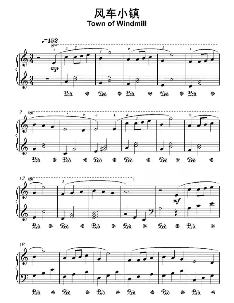 钢琴谱 #学钢琴 风车小镇～喜欢的练起来～ 感觉这首纯音乐 - 抖音