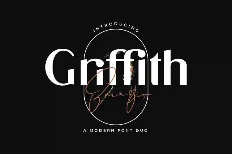 时尚品牌签名徽标logo设计无衬线英文字体 griffith briaggio
