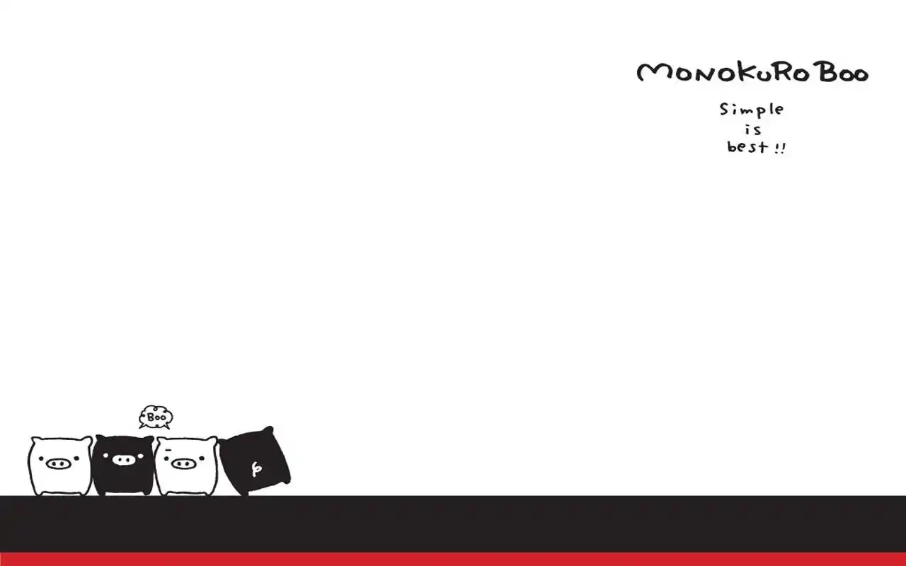 可爱简约黑白卡通猪桌面壁纸下载