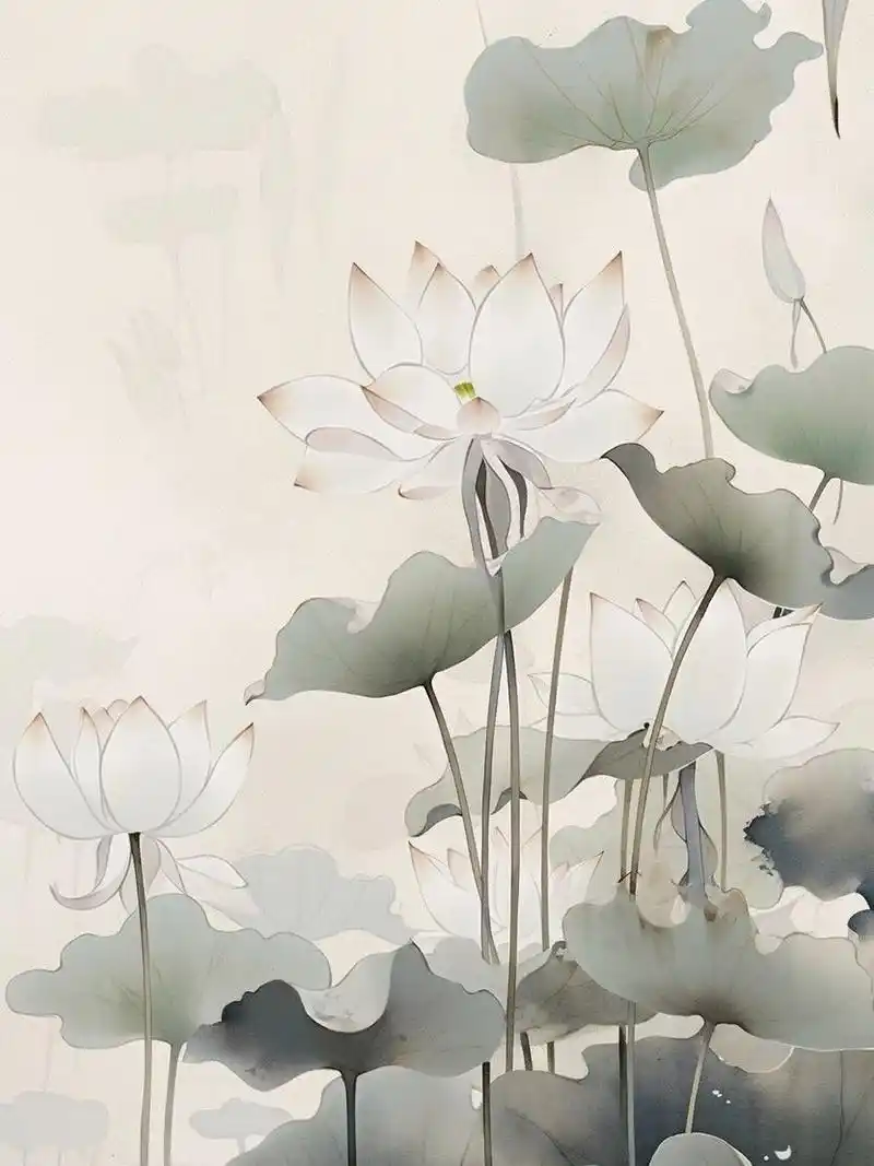 国画# #节气插画# #中国风# #插画# #荷花# #国画花鸟# #壁纸# #画着