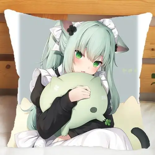 花仟陌猫羽雫抱枕猫耳娘二次元周边卡通靠垫男女朋友生日礼物枕套163