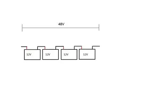 电瓶车里4个串联的电瓶 总电压48v 我想取其中一个电瓶的12v