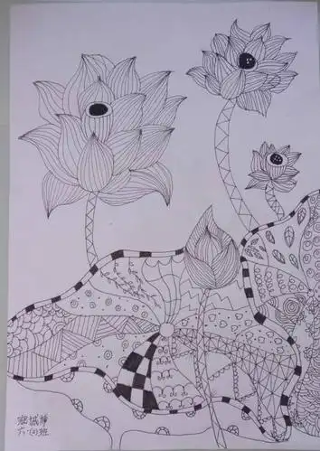 实验小学【杨老师美术小课堂】 六年级《线描画的黑白对比》