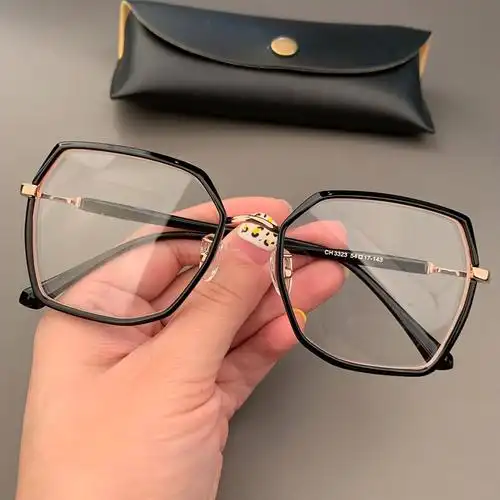 宝剑克罗心眼眼镜框架多边形超轻渐变变色透明眼镜架