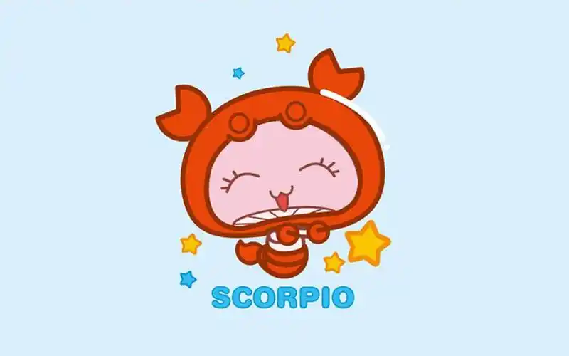 超级可爱的卡通天蝎座插画