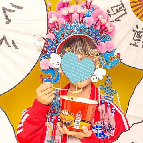 影楼服装戏曲头饰国潮服饰抖音儿童拍照创意个性古装写真摄影道具