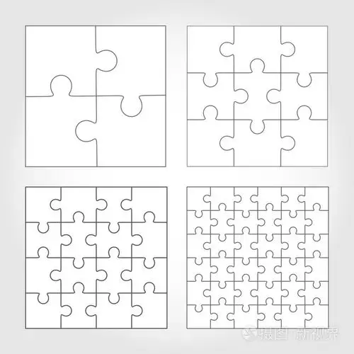 拼图游戏四矢量平空白模板