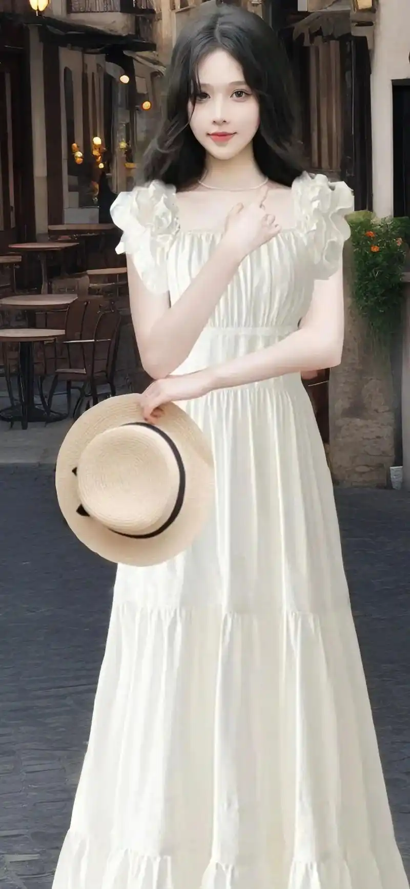 法式仙气泡泡袖气质仙女裙!夏季必备的木耳花边设计,优雅又温柔!