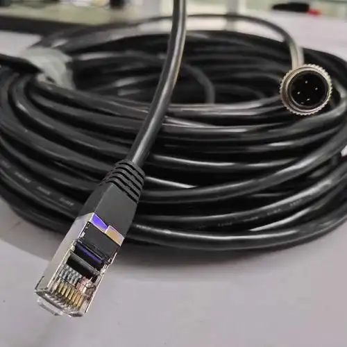 m12连接器转接rj45网络水晶头4芯8芯直adx传感器网线插头对接母公