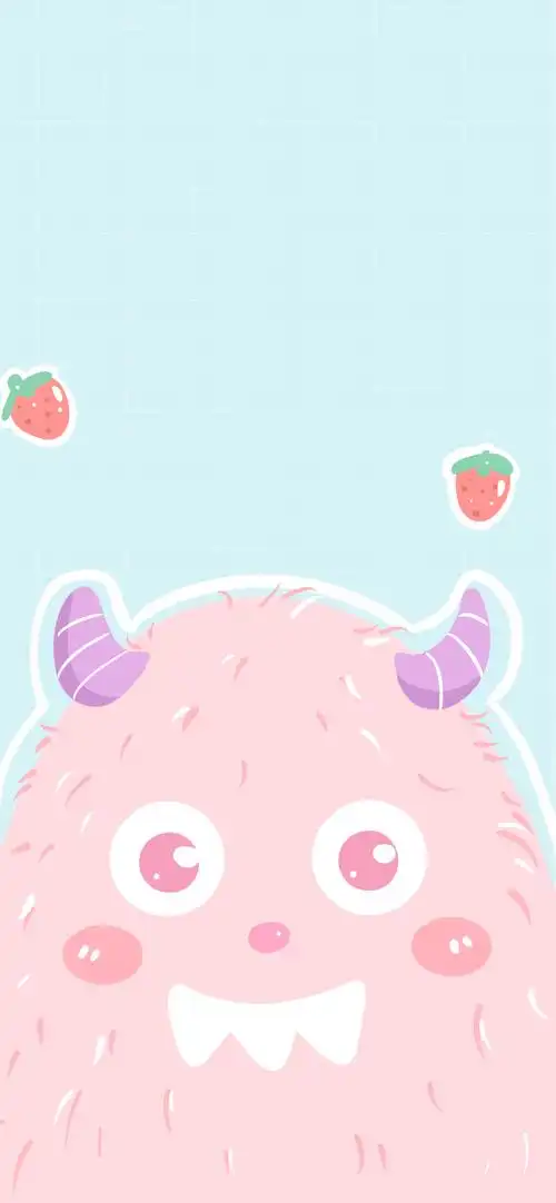 萌系粉色小怪兽少女心手机壁纸_可爱_手机壁纸下载_美桌网