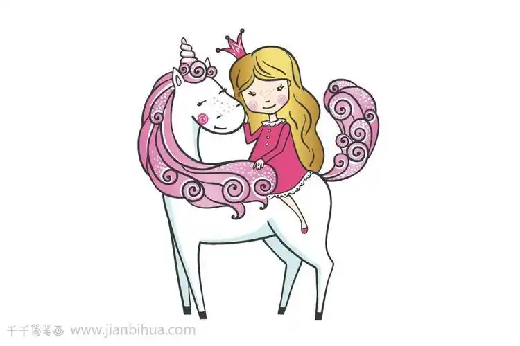 公主骑独角兽简笔画图片简笔画人骑在马上骑马的绅士简笔画怎么画骑士
