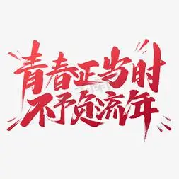 青春正当时不予负流年艺术字