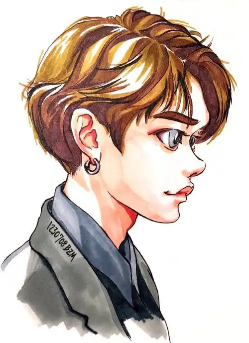 黄旭熙帅气手绘头像图片