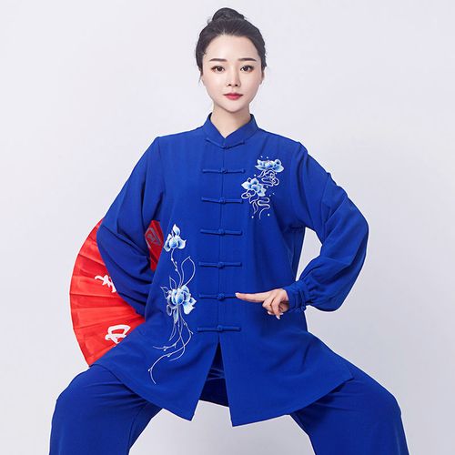 新款绣花太极服女显瘦中长款春秋太极拳练功服男高端比赛演出服装
