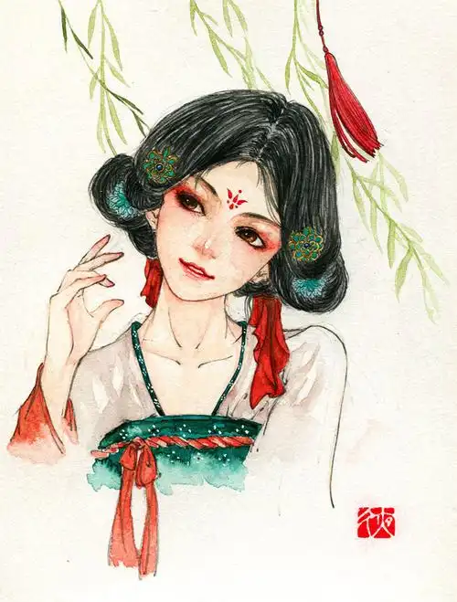 漫画汉服古装丽人