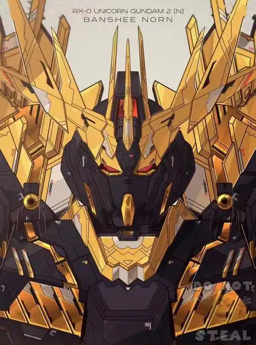 独角兽高达各形态头像插画