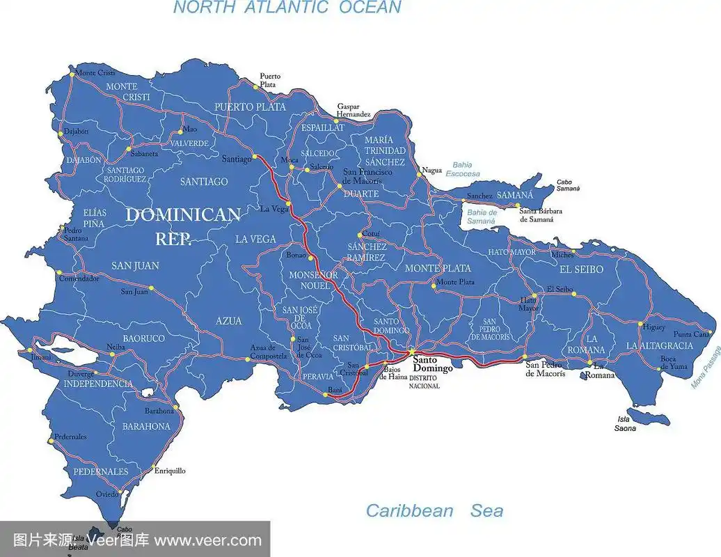 多米尼加共和国地图