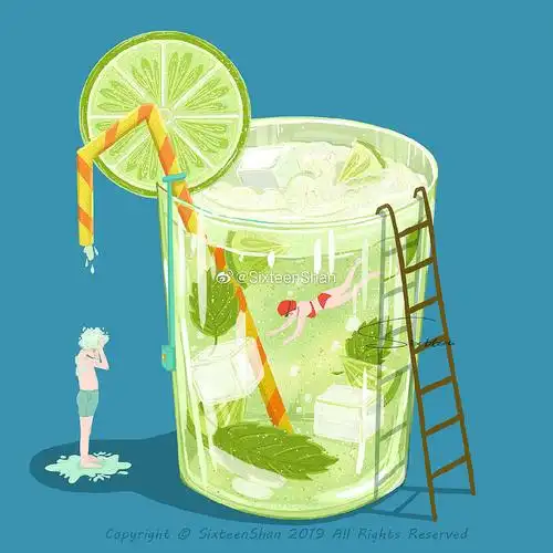 专属我的夏日限定之mojito,清新爽口 / 冰凉透彻,酸甜中带着薄荷的
