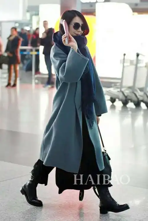 高圆圆大衣街拍