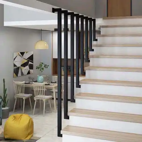 简约现代楼梯扶手室内隔断防护栏杆北欧铁艺家用阁楼围栏z字型一米