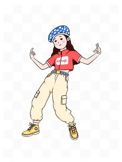 可爱街舞说唱 i>女 /i> i>孩 /i> i> i>潮 /i> /i>时尚条漫风漫画酷