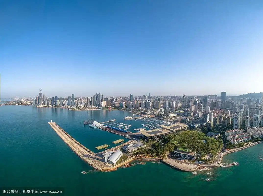 俯拍青岛奥林匹克帆船中心全景图