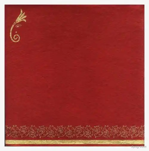 结婚西式婚礼暗红色信纸金色花的红色粉红色红色背景红色边框红色丝带