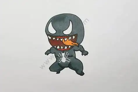 q版毒液霸气的钢铁侠简笔画图片名不副实的毒液根本就是放荡可爱毒液