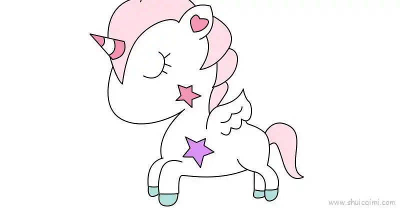 独角兽儿童画怎么画独角兽简笔画步骤