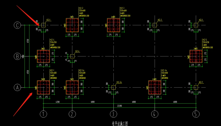 一张图纸上的框架柱为什么是这样的有什么区别