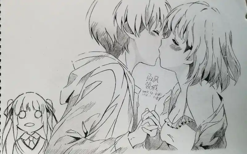 【手绘】伦也和圣人惠接吻图(内含彩蛋)