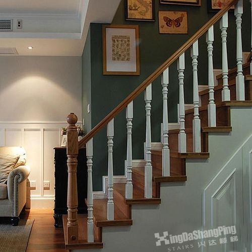 【楼梯大厂家】定制家用步梯新中式楼梯扶手安装实木楼梯扶手全套