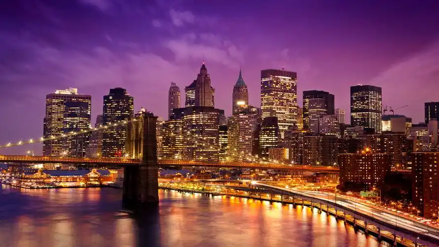 灯光下的城市夜景高清壁纸