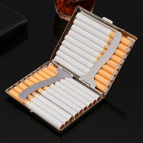 大容量20支不锈钢烟盒便携超薄翻盖金属防压高档烟盒