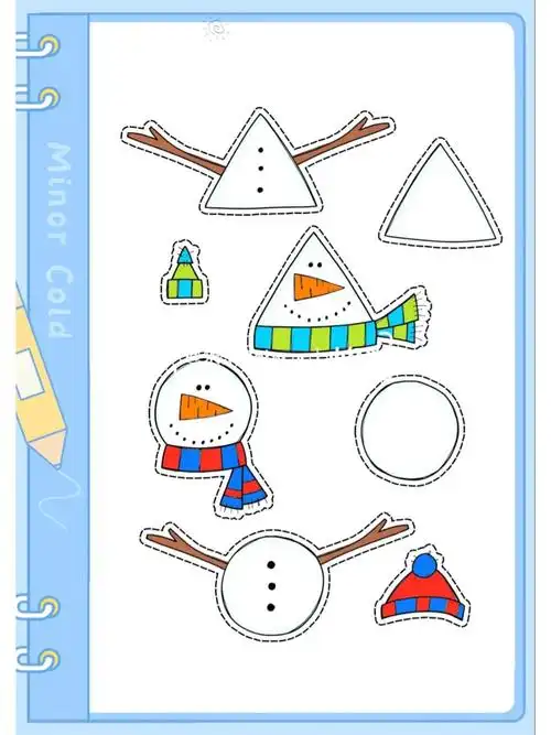 幼儿园益智区《雪人7015拼图》可打印