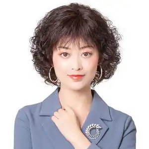 真人发短卷发图片