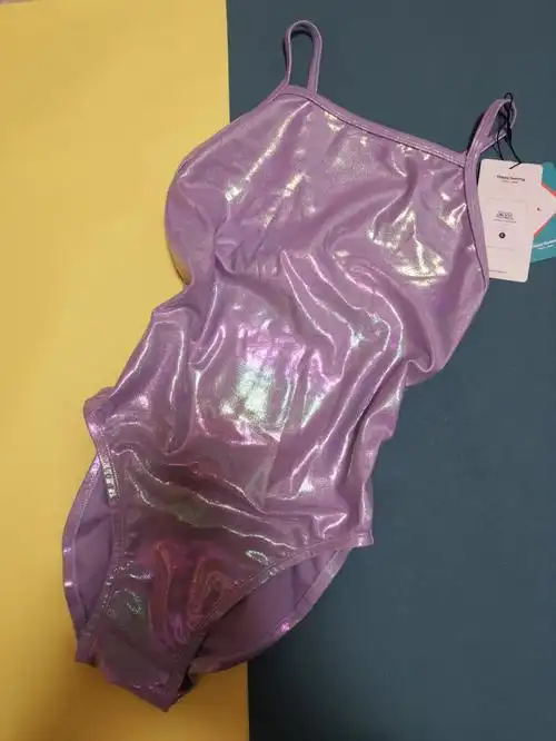 happyswimming紫珍珠女士连体三角泳衣