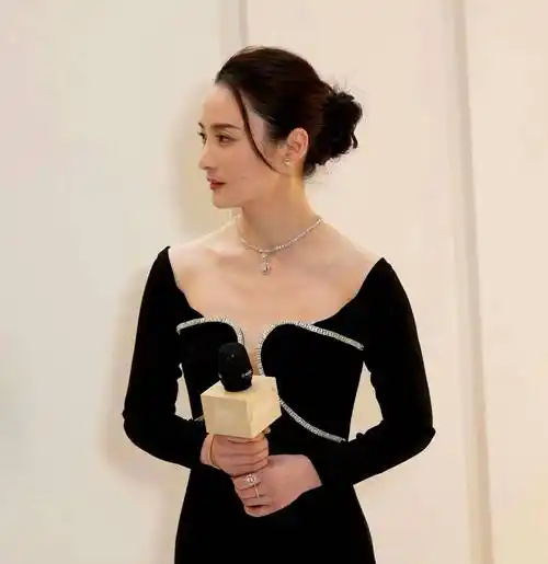 蒋勤勤出席活动,身穿一袭黑色露肩长裙,精致优雅又漂亮!