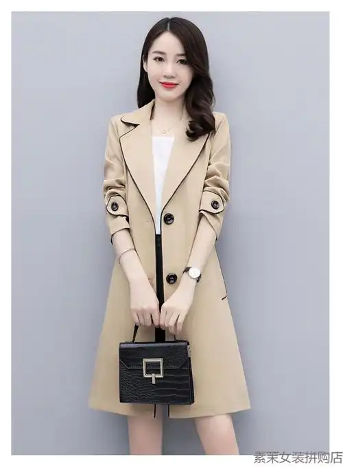 云初墨薄款中长款风衣外套女2021年早春秋装新款小个子时尚高端气质