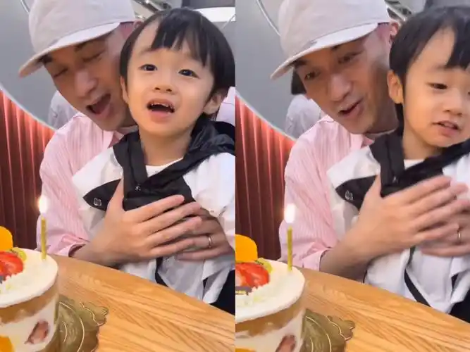 古巨基51岁生日,获3岁儿子唱生日歌,父子俩嘴巴鼻子如复制粘贴_陈韵晴