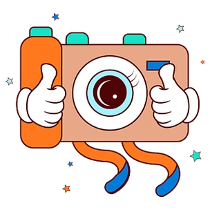 相机卡通手绘照相机简笔画拍照插画手绘卡通照相机植物插画矢量手绘