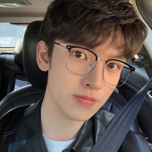 眼镜男金色半框眼镜近视素颜平光护眼平面镜大框痞帅金框双眼450度