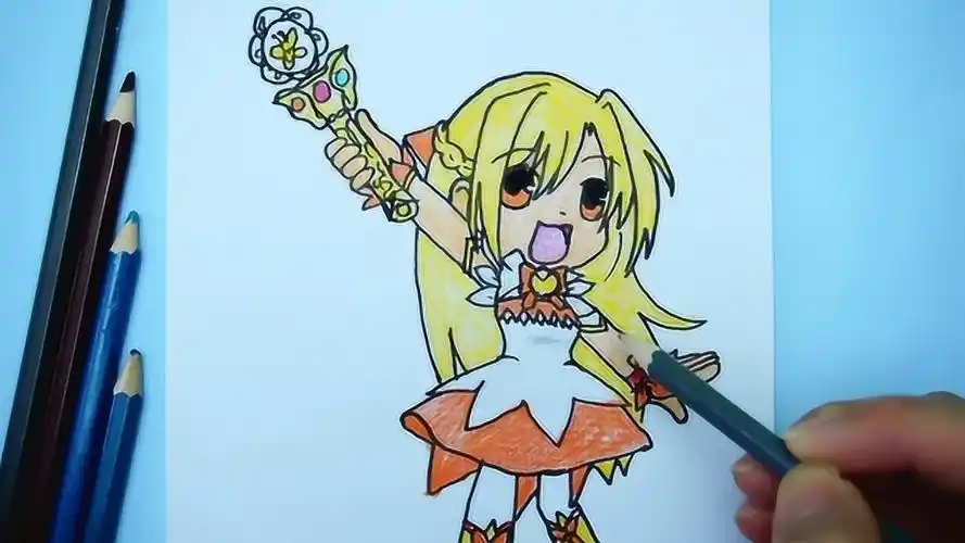 儿童创意简笔画:手绘《巴啦啦小魔仙》q版可爱的小蓝,萌萌哒